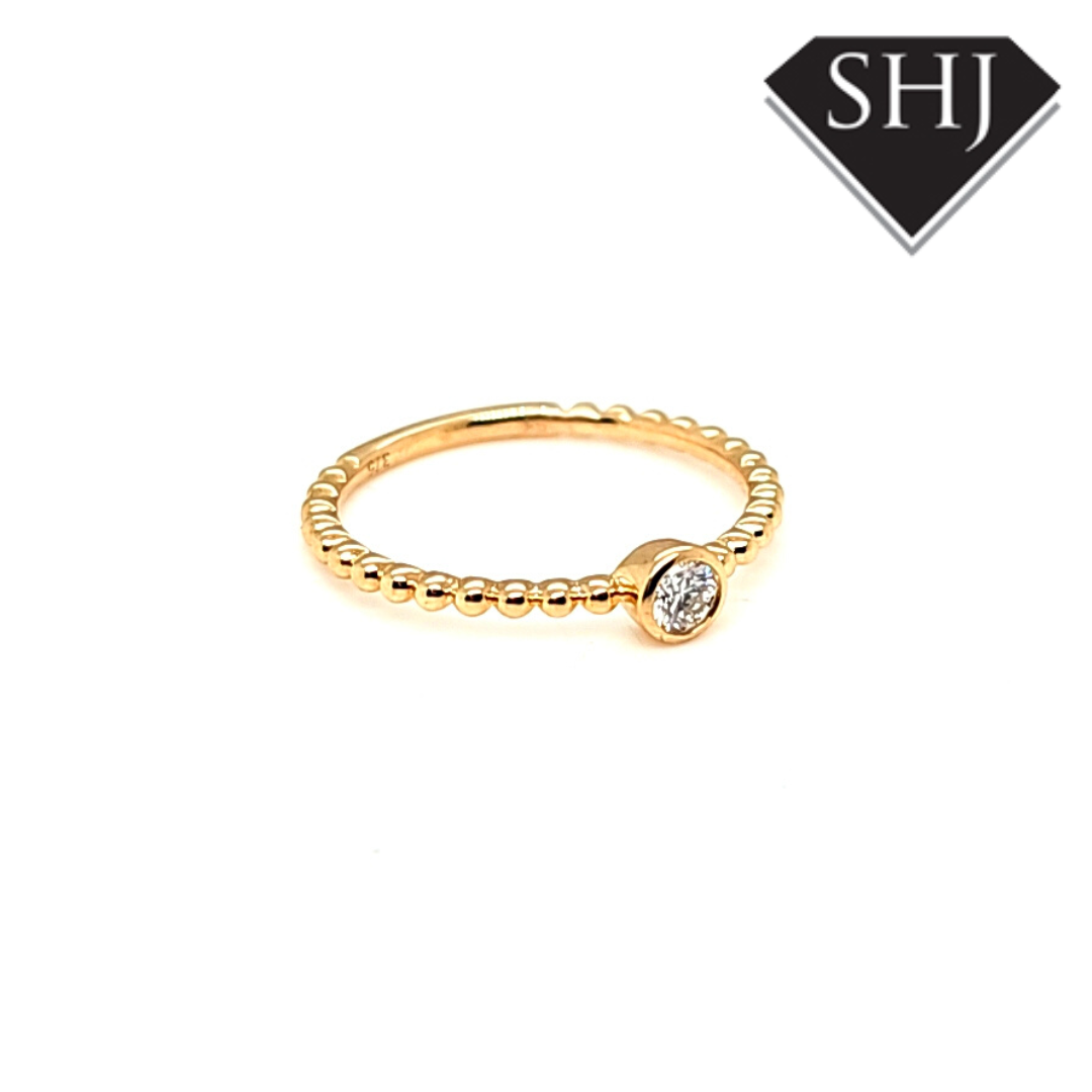 9ct Yellow Gold Diamond Single Stone Ring