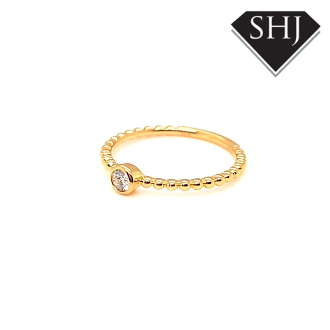 9ct Yellow Gold Diamond Single Stone Ring