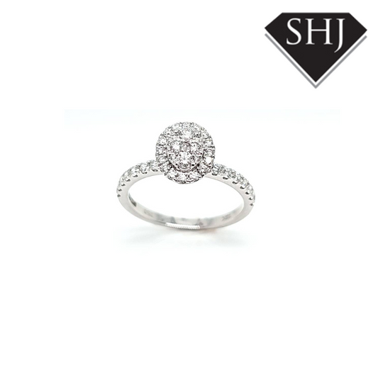 18ct White Gold Diamond Cluster Ring