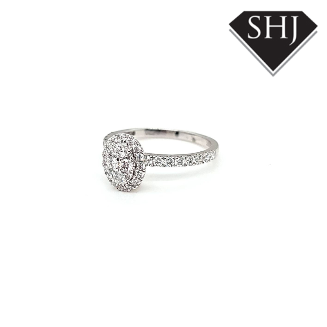 18ct White Gold Diamond Cluster Ring