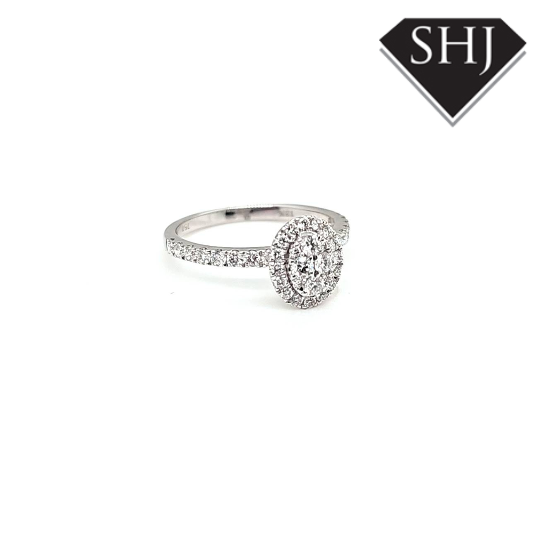18ct White Gold Diamond Cluster Ring