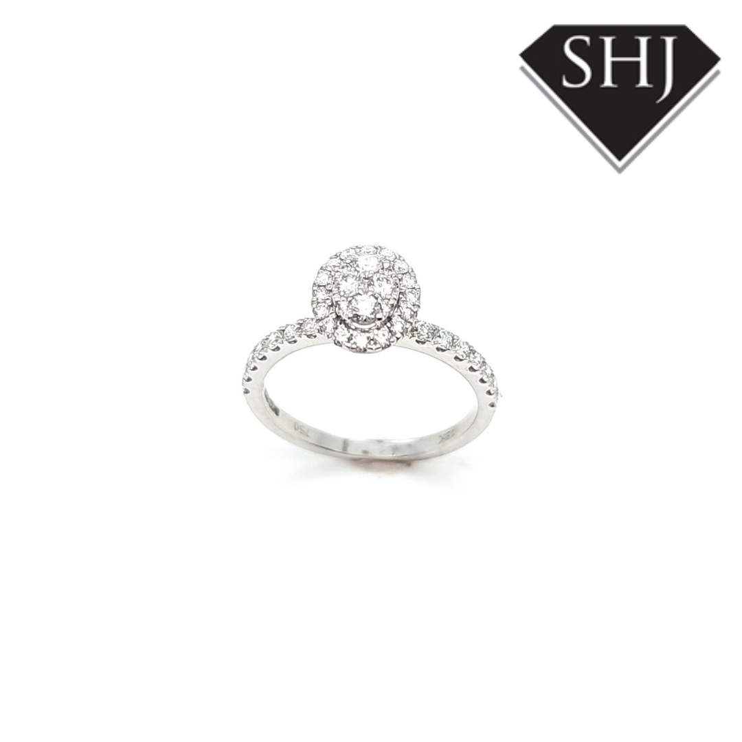 18ct White Gold Diamond Cluster Ring