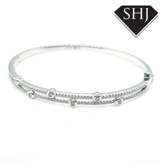 Platinum Diamond Bangle