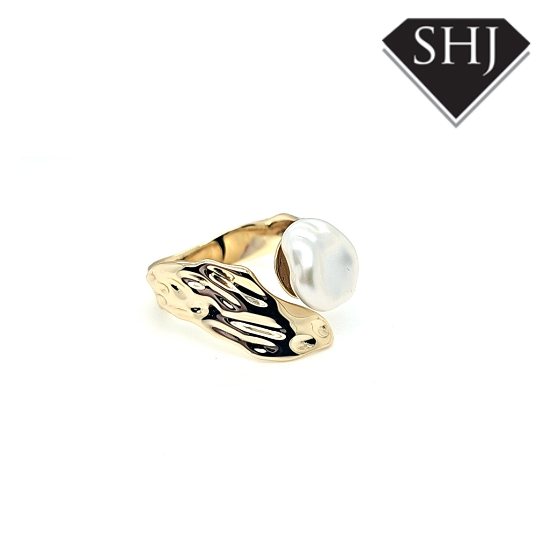 Gold Plated Pearl Ring