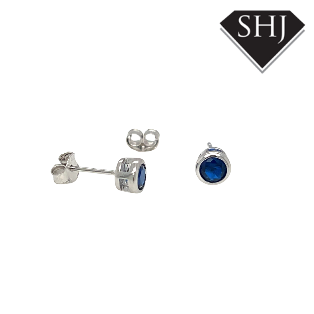 Silver Coloured CZ 4MM Stud Earrings