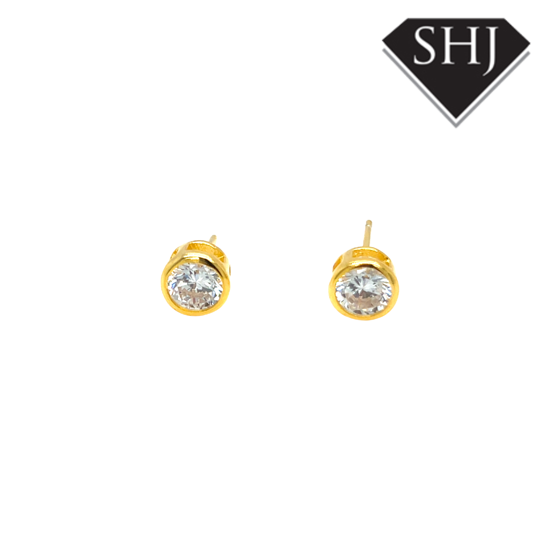 Silver Gold Plated CZ Earrings