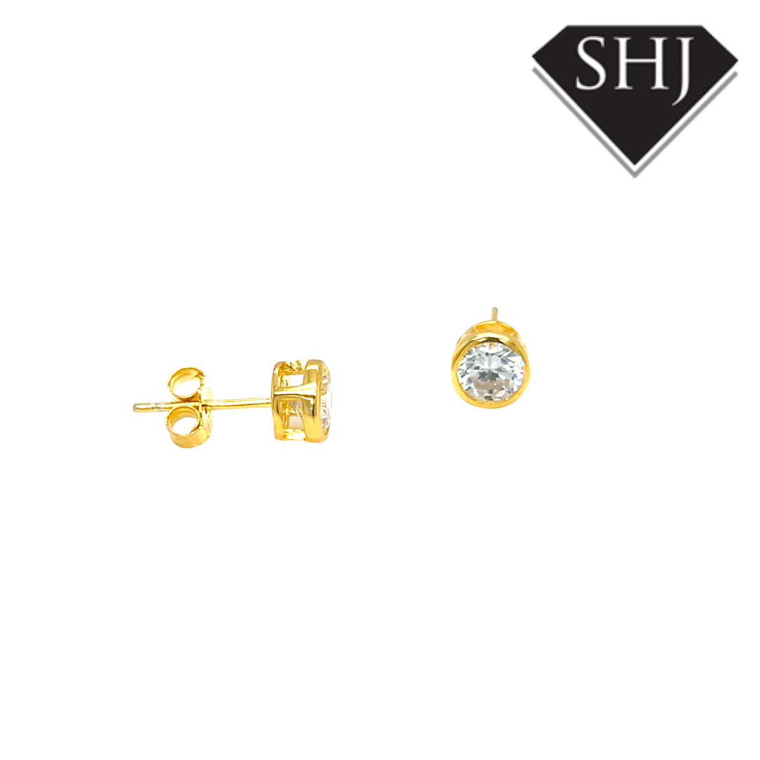 Silver Gold Plated CZ Earrings