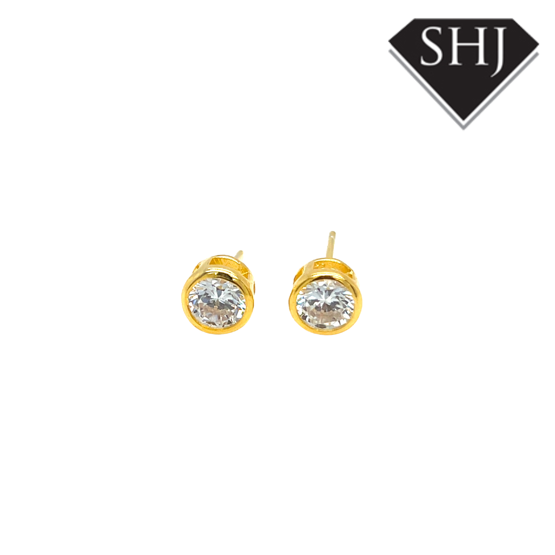 Silver Gold Plated CZ Earrings