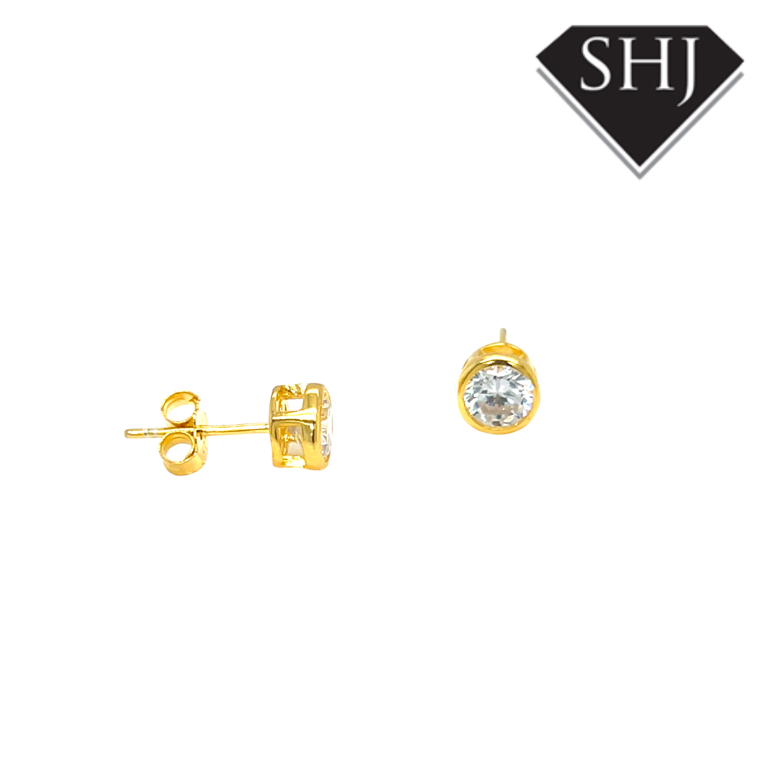 Silver Gold Plated CZ Earrings