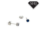Silver Coloured CZ 3MM Stud Earrings