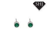 Silver Coloured CZ 3MM Stud Earrings