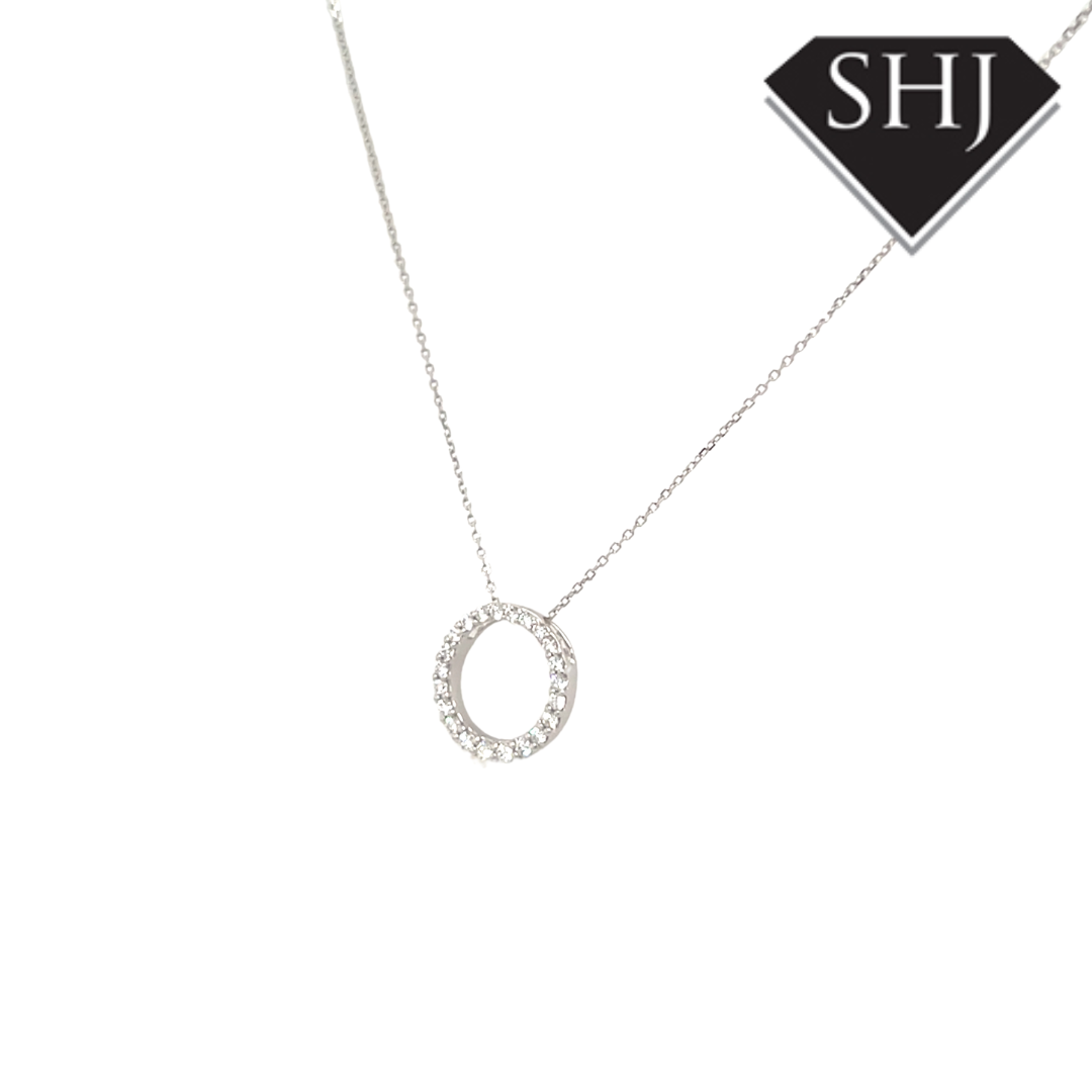 9ct White Gold Diamond Pendant