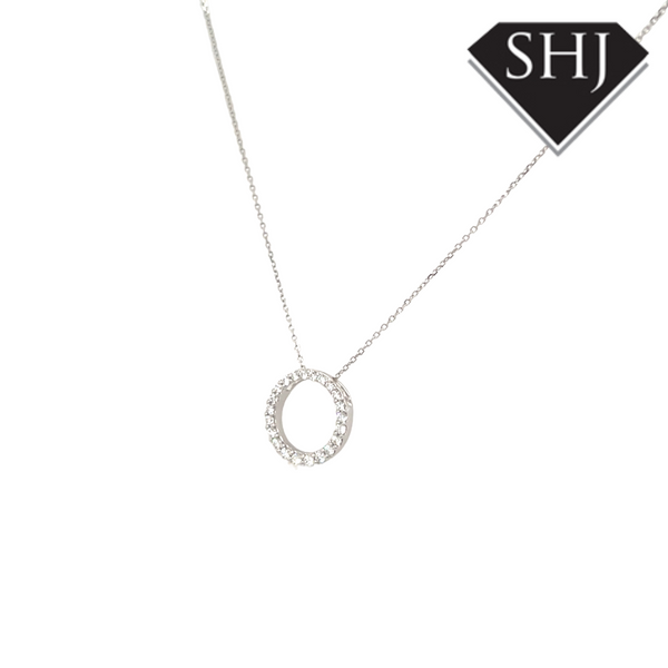 9ct White Gold Diamond Pendant