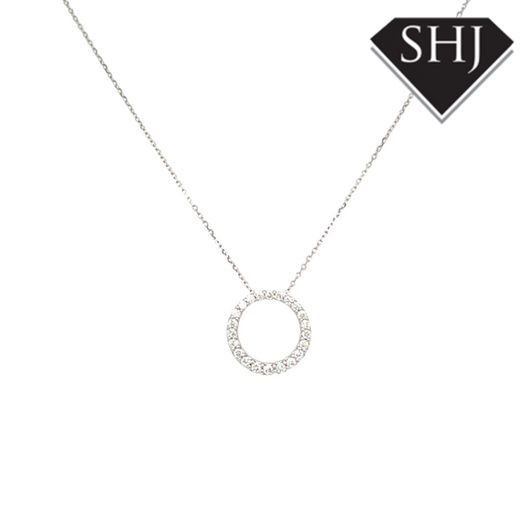 9ct White Gold Diamond Pendant