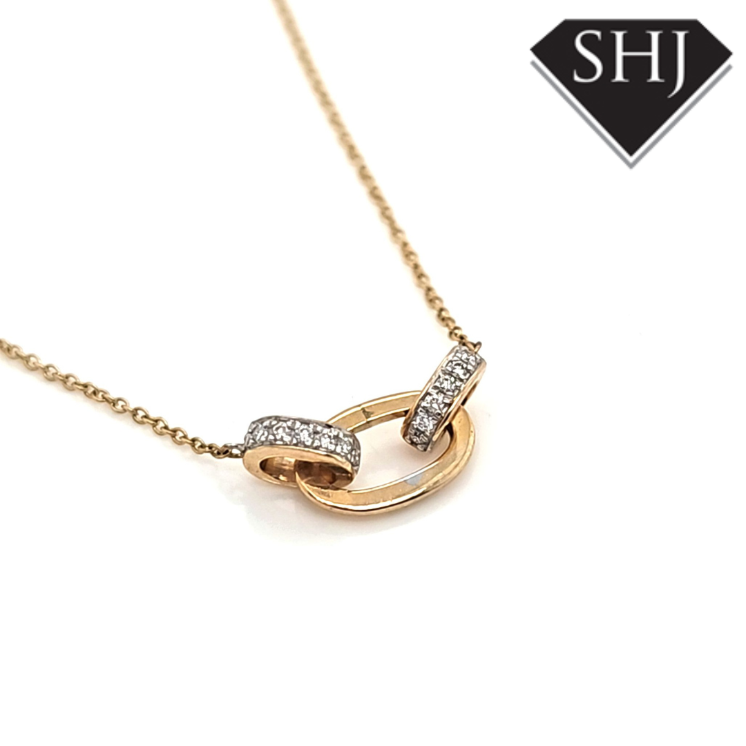 9ct Yellow Gold Diamond Pendant 0.06ct