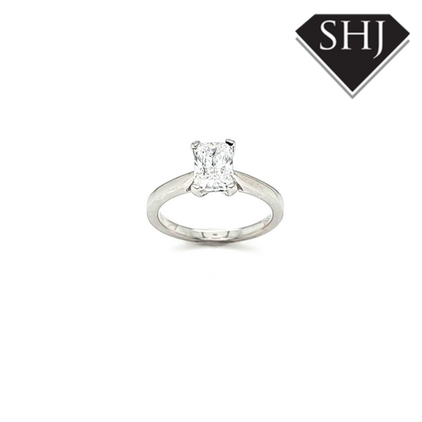 Lab Created Platinum Radiant Cut Diamond Ring