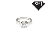 Lab Created Platinum Radiant Cut Diamond Ring