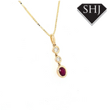 9ct Yellow Gold Ruby and Diamond