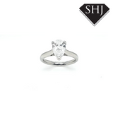 Lab Created Platinum Pear Diamond Ring 1.50ct