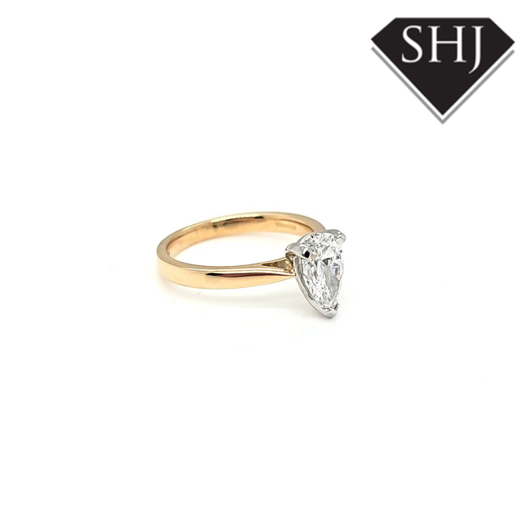 Lab Created Pear Diamond Ring 1.00ct
