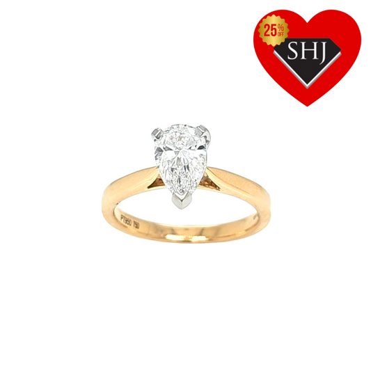 Lab Created Pear Diamond Ring 1.00ct