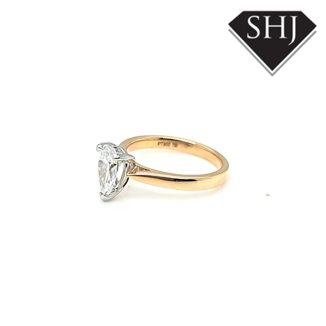 Lab Created Pear Diamond Ring 1.00ct