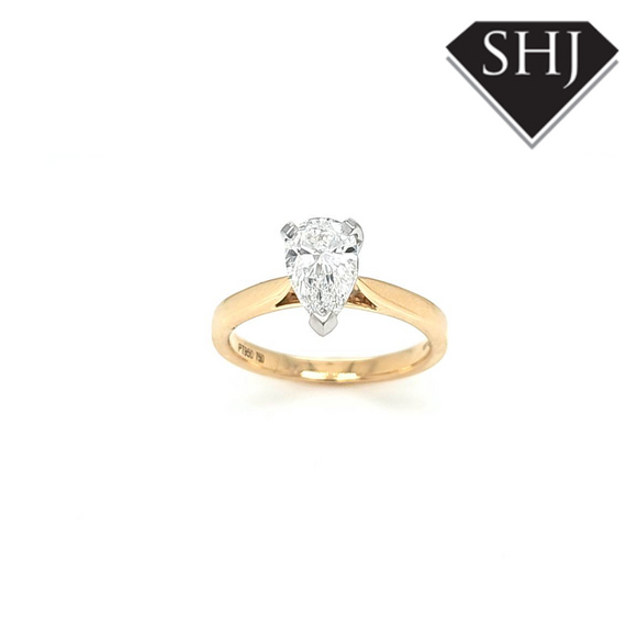 Lab Created Pear Diamond Ring 1.00ct