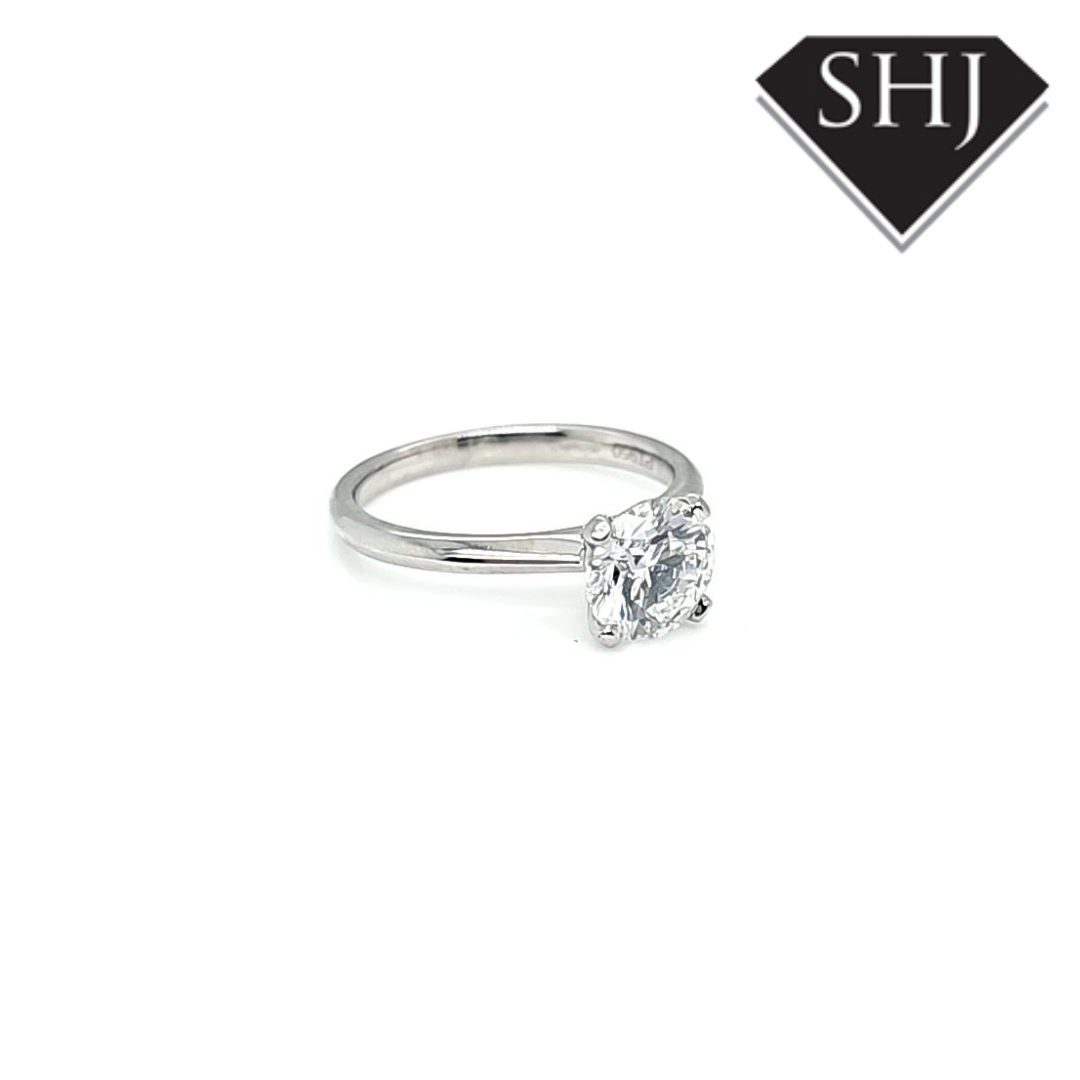 Lab Created Platinum Diamond Single Stone Ring 1.50ct