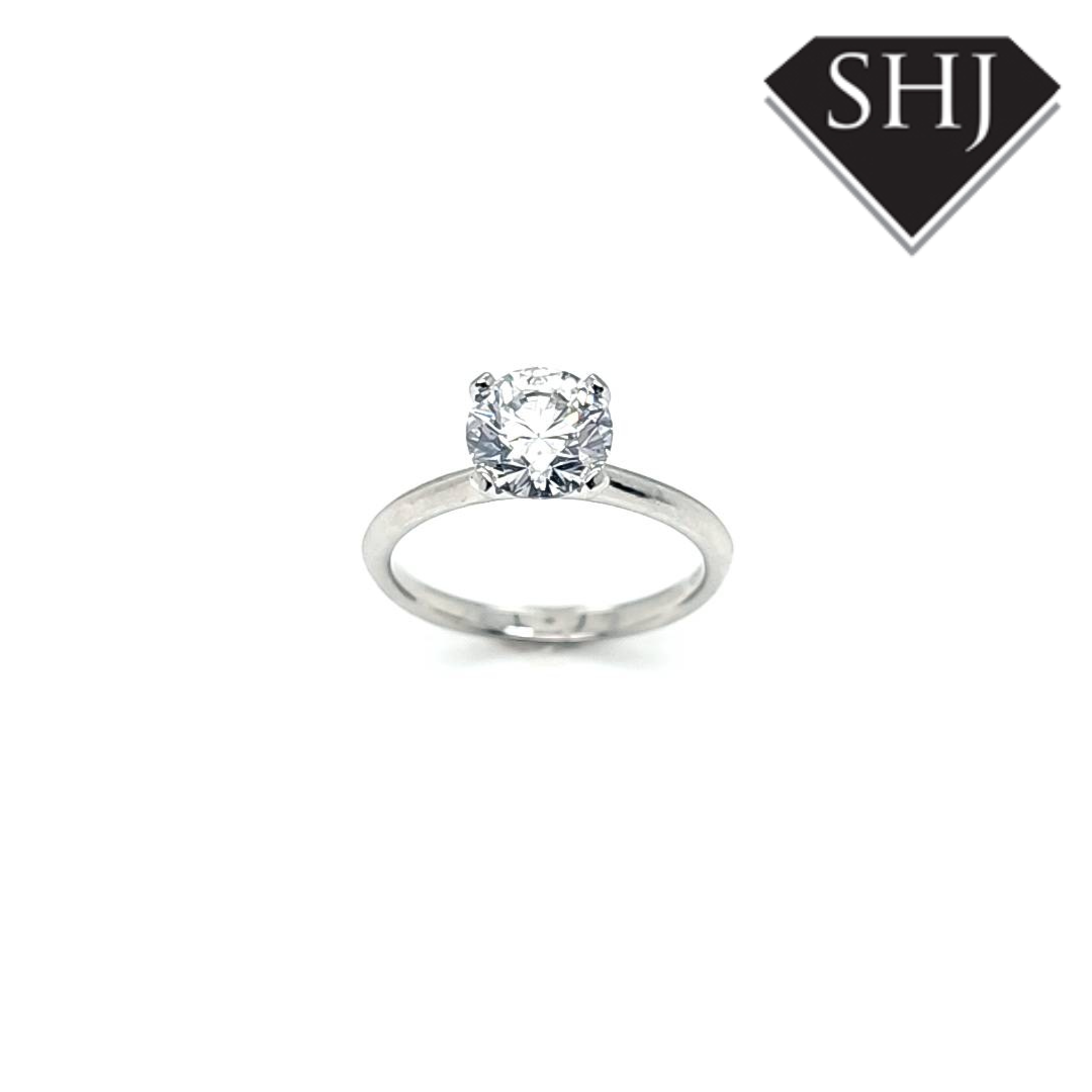 Lab Created Platinum Diamond Single Stone Ring 1.50ct