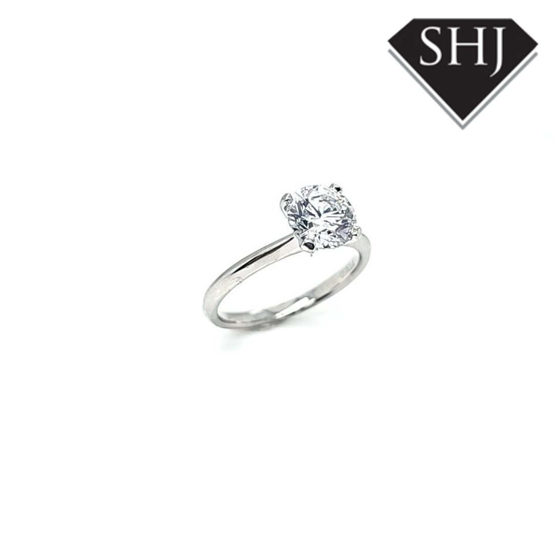 Lab Created Platinum Diamond Single Stone Ring 1.50ct