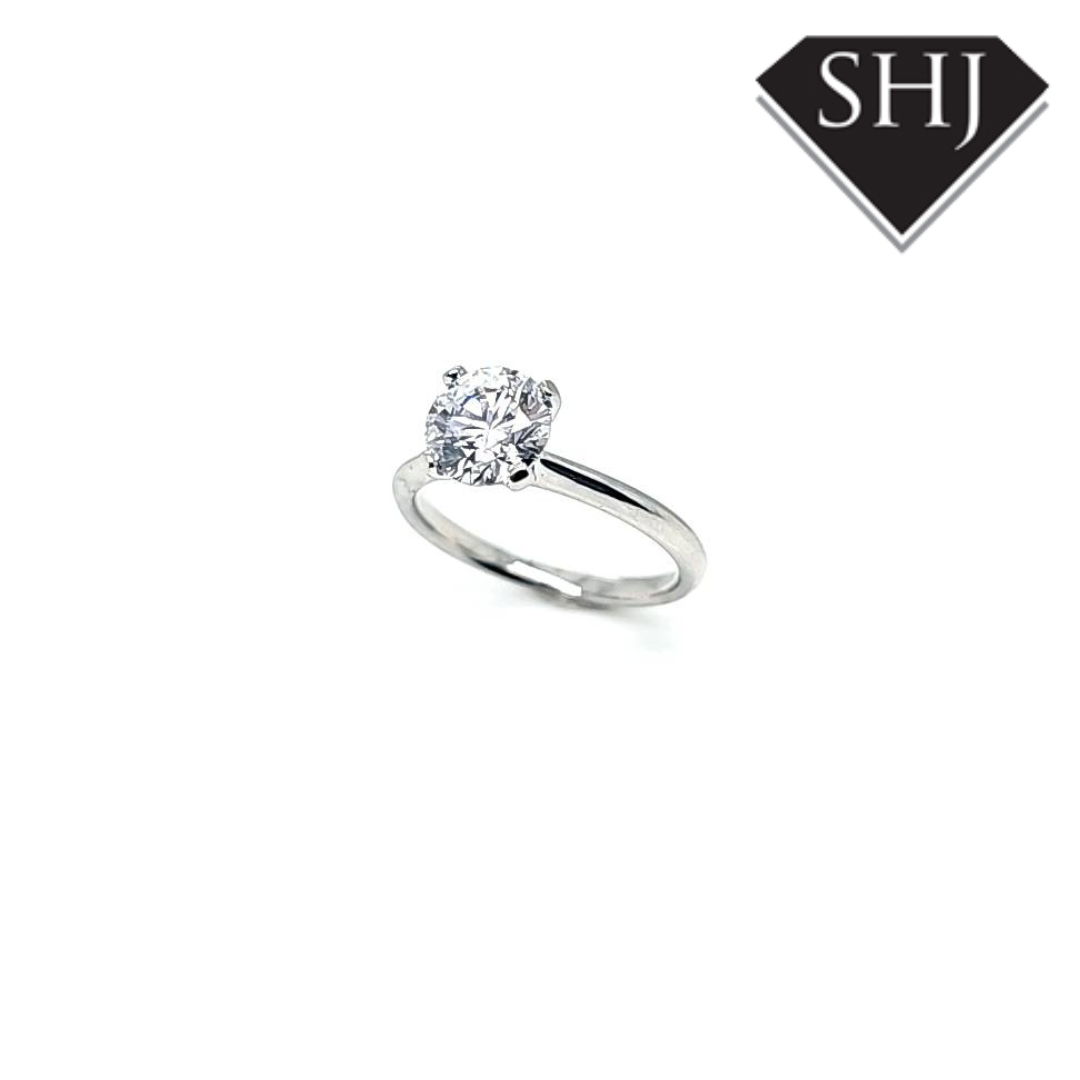Lab Created Platinum Diamond Single Stone Ring 1.50ct