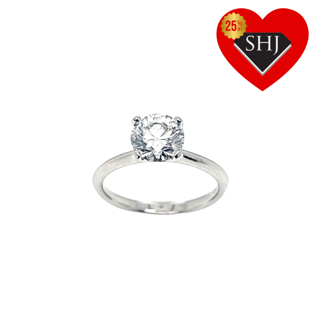 Lab Created Platinum Diamond Single Stone Ring 1.50ct