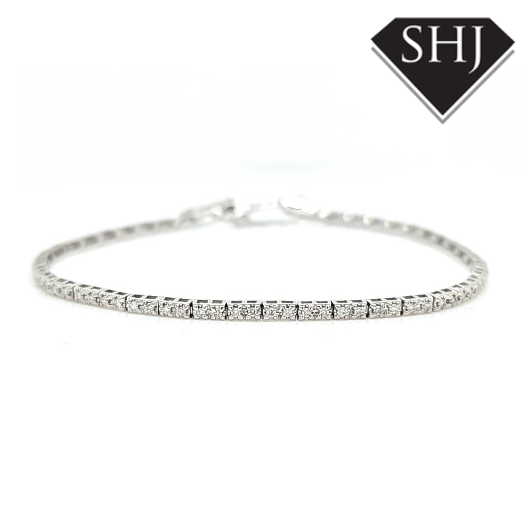 9ct White Gold Diamond Bracelet 0.48ct