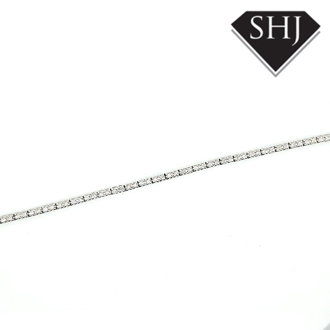 9ct White Gold Diamond Bracelet 0.48ct