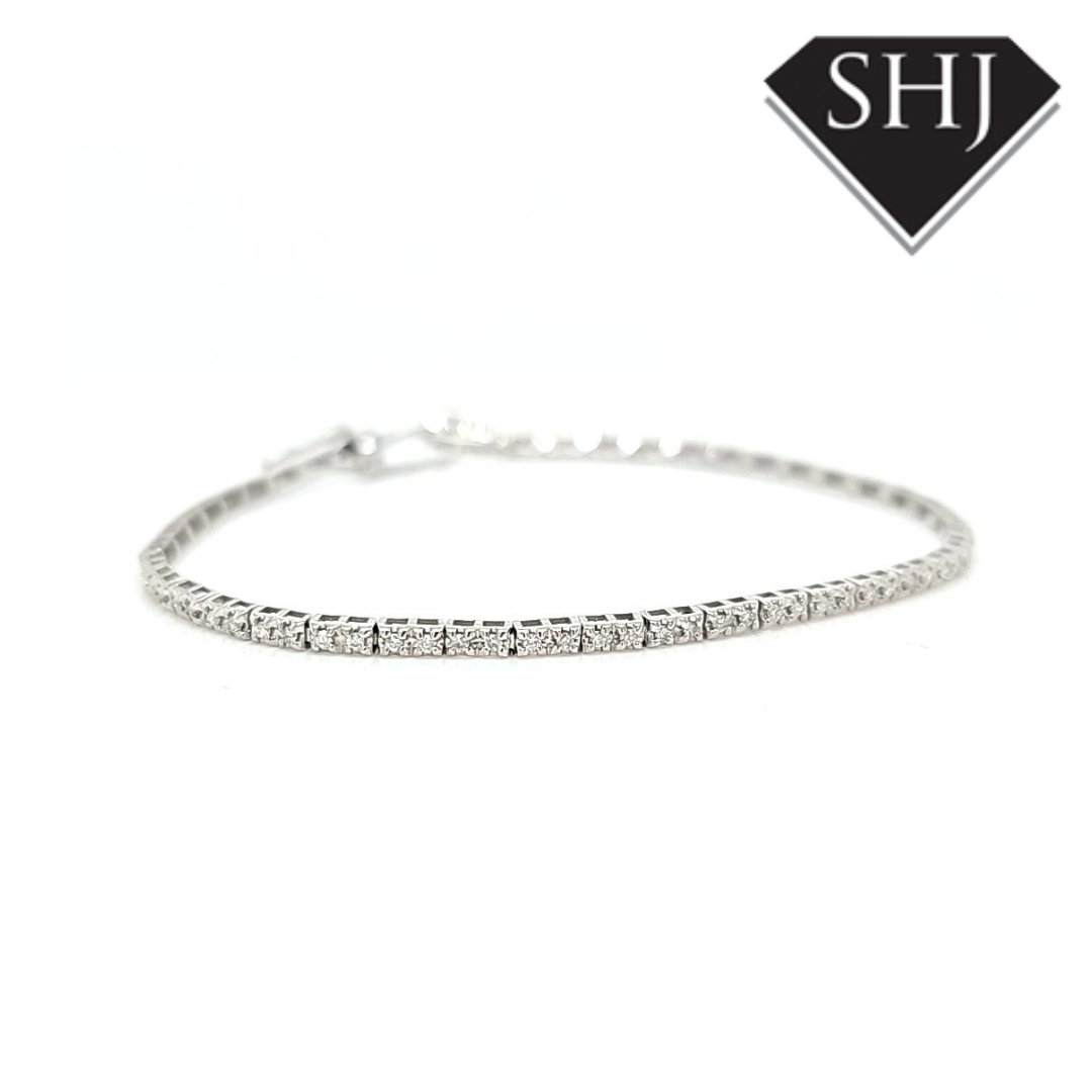 9ct White Gold Diamond Bracelet 0.48ct