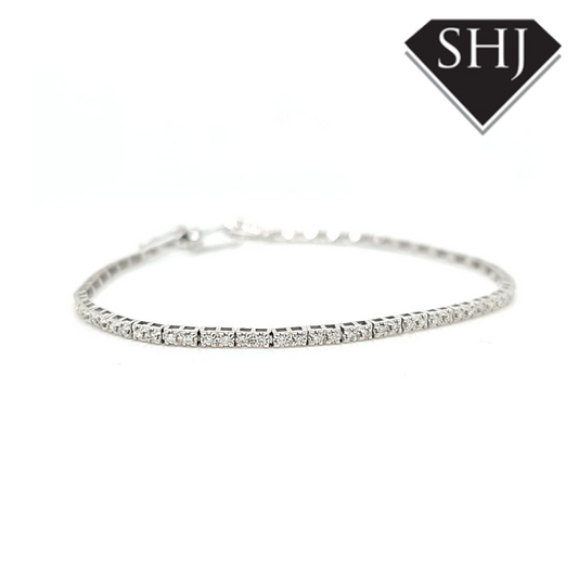 9ct White Gold Diamond Bracelet 0.48ct