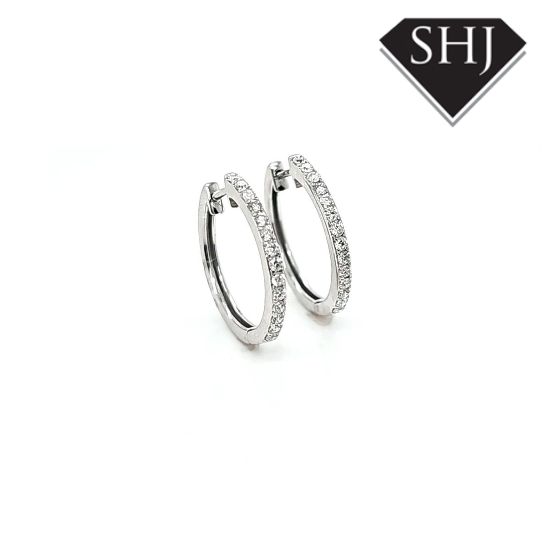 9ct White Gold Diamond Earrings