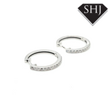 9ct White Gold Diamond Earrings