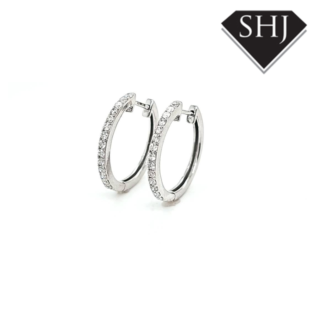 9ct White Gold Diamond Earrings