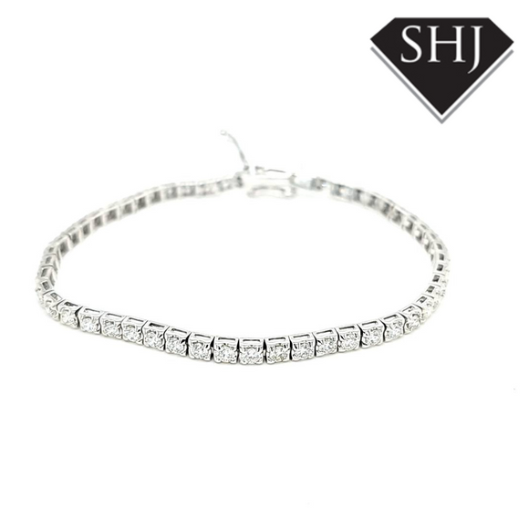 9ct White Gold Diamond Bracelet 3.01ct