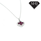 18ct White Gold Ruby and Diamond Pendant 0.94ct