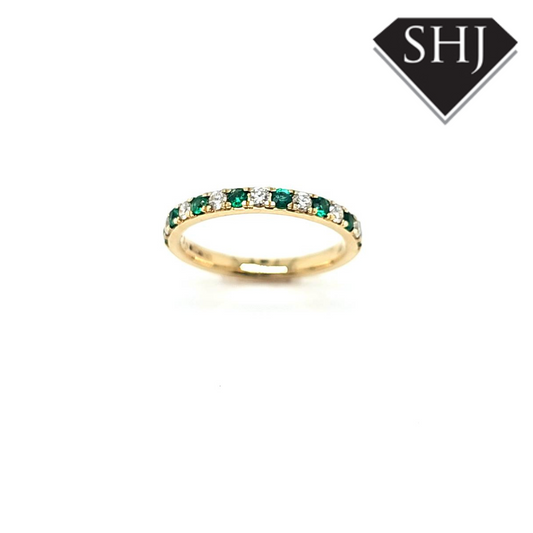 18ct Emerald and Diamond Eternity Ring 0.59ct