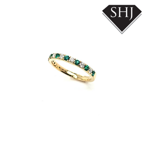18ct Emerald and Diamond Eternity Ring 0.59ct