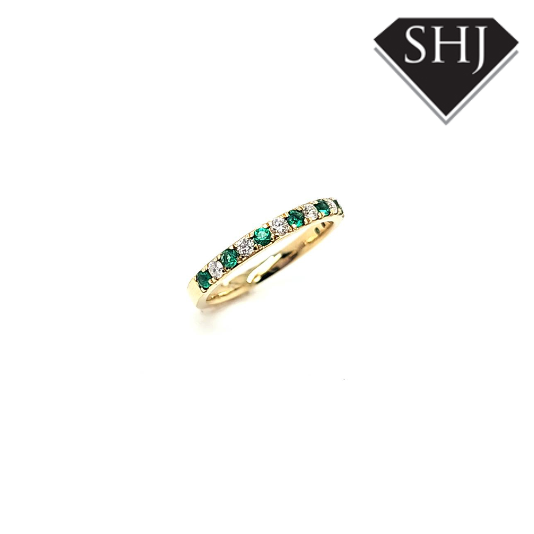 18ct Emerald and Diamond Eternity Ring 0.59ct