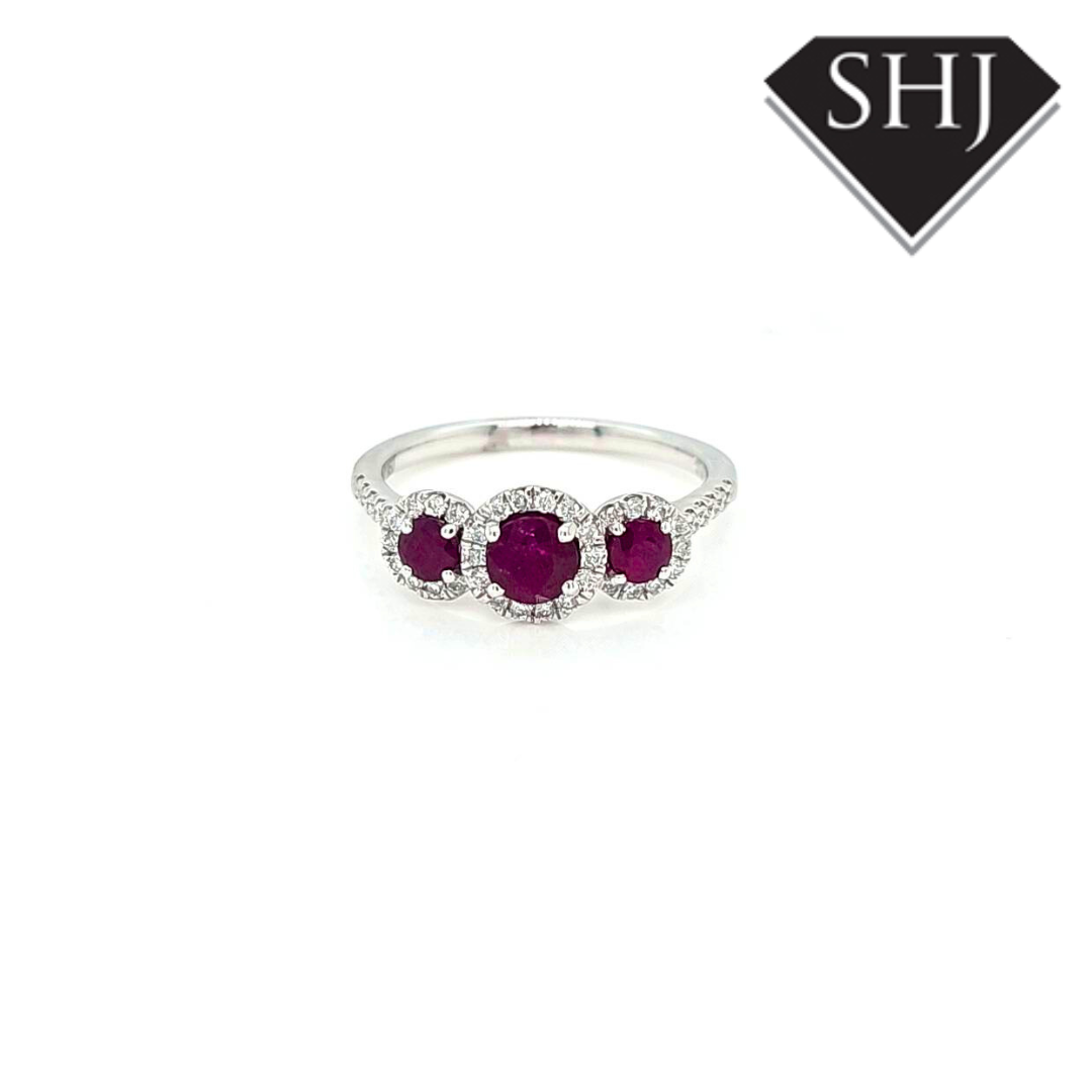 Platinum Ruby and Diamond Cluster