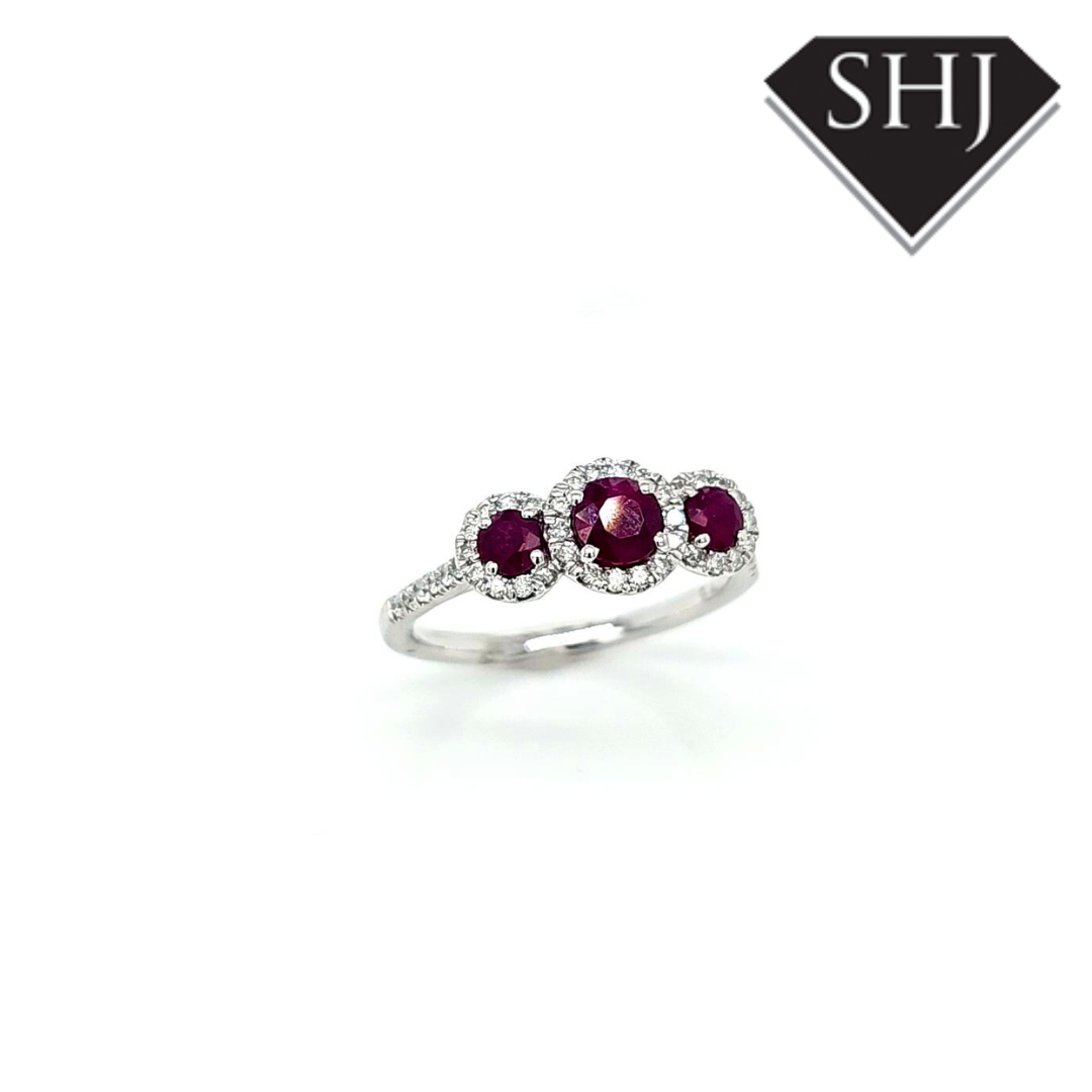 Platinum Ruby and Diamond Cluster