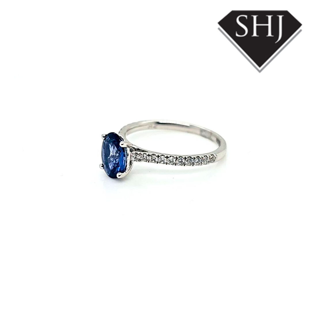 Platinum Sapphire and Diamond Ring 0.22ct