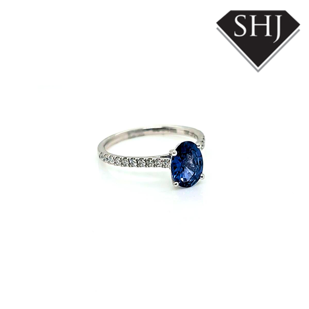 Platinum Sapphire and Diamond Ring 0.22ct