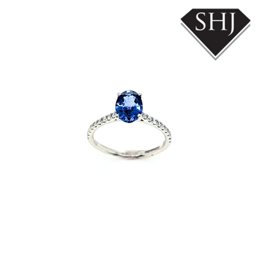 Platinum Sapphire and Diamond Ring 0.22ct