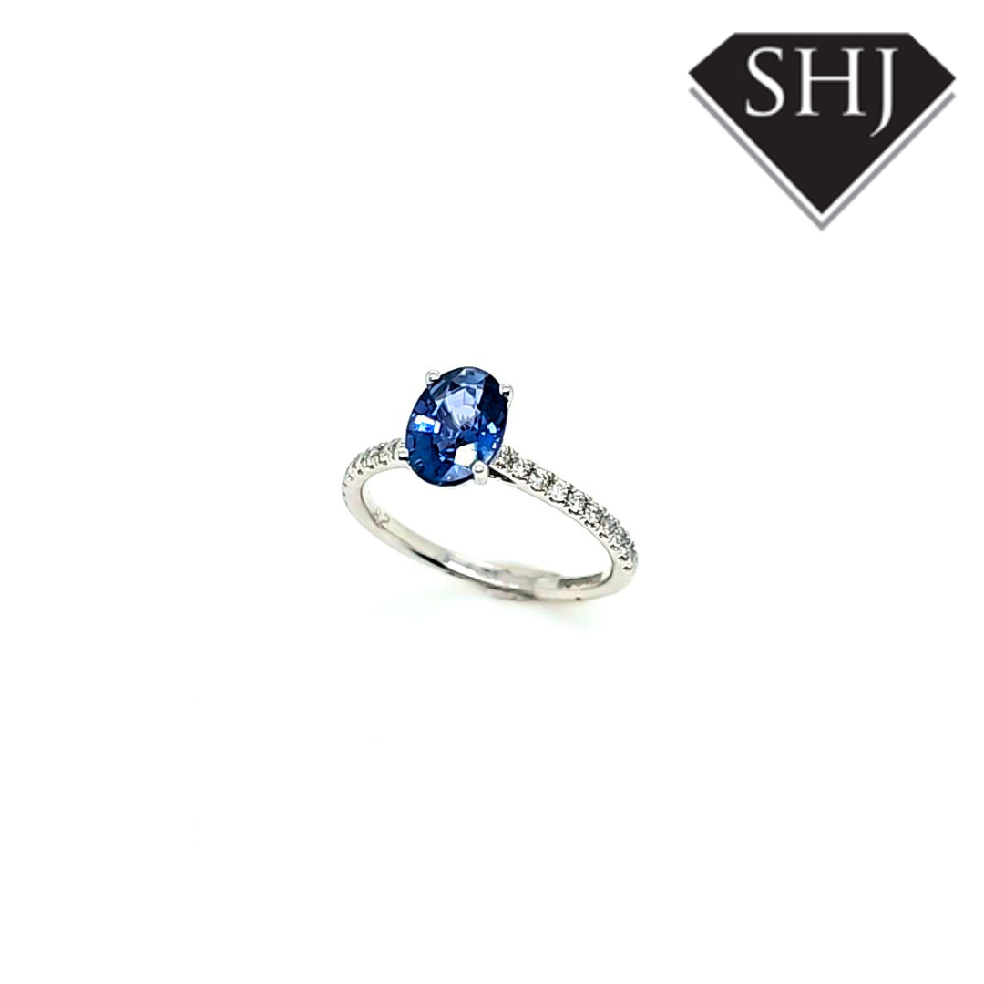 Platinum Sapphire and Diamond Ring 0.22ct